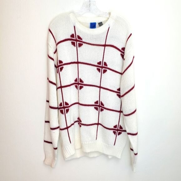 Vintage Gitano Men's knit sweater grid print - Picture 1 of 10